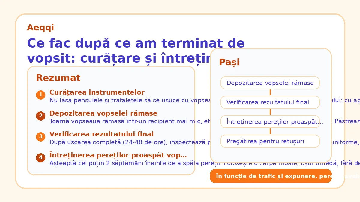 Ce fac după ce am terminat de vopsit: curățare și întreținere