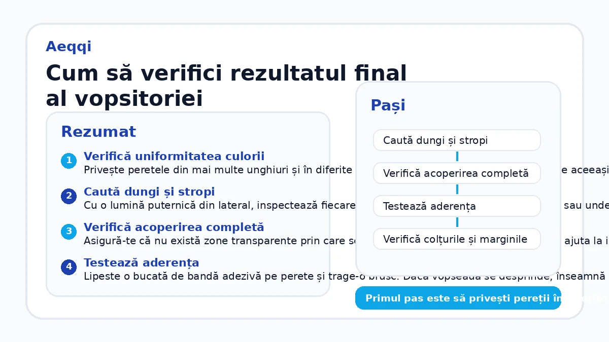 Cum să verifici rezultatul final al vopsitoriei