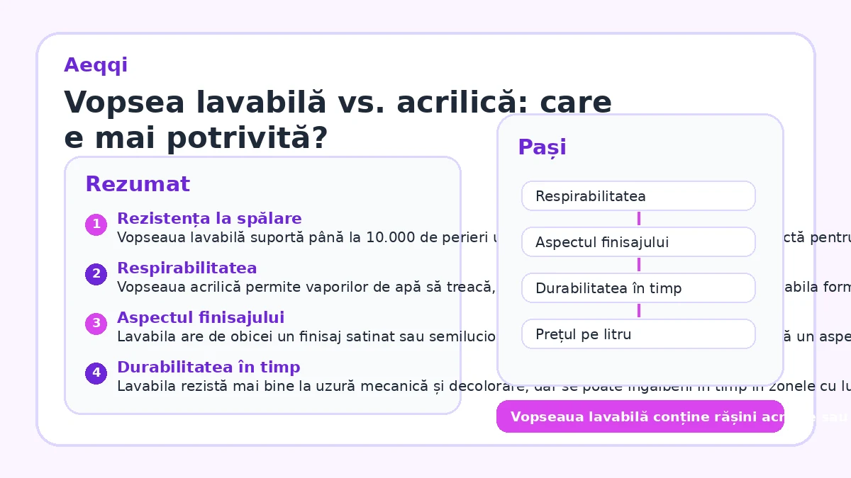 Vopsea lavabilă vs. acrilică: care e mai potrivită?